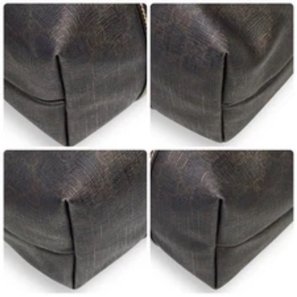 Gucci Vintage GG Supreme Tote Bag Shoulder Bag Brown PVC & Leather Large - Picture 3 of 13